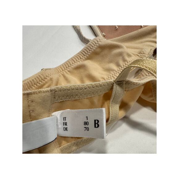 La Perla Embroidered Tulle Wireless Padded Bralette Size 32B Halo Ivory Nude - Picture 7 of 10